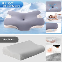MULISOFT Memory Foam Pillow, Comfortable Pillow, Supportive Neck pillow, Ergonomic side sleeper pillow (GREY)