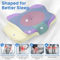 MULISOFT Memory Foam Pillow, Comfortable Pillow, Supportive Neck pillow, Ergonomic side sleeper pillow