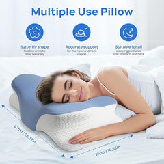 MULISOFT Memory Foam Pillow, Comfortable Pillow, Supportive Neck pillow, Ergonomic side sleeper pillow
