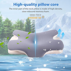 MULISOFT Memory Foam Pillow, Comfortable Pillow, Supportive Neck pillow, Ergonomic side sleeper pillow (GREY)