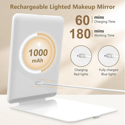 Rechargeable Travel Makeup Mirror