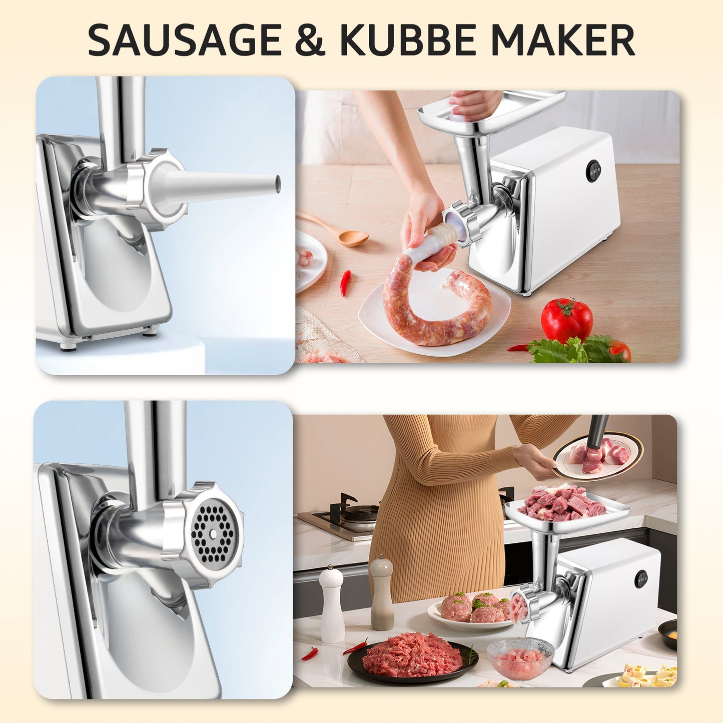 Electric Meat Grinder Heavy Duty, 3000W Max