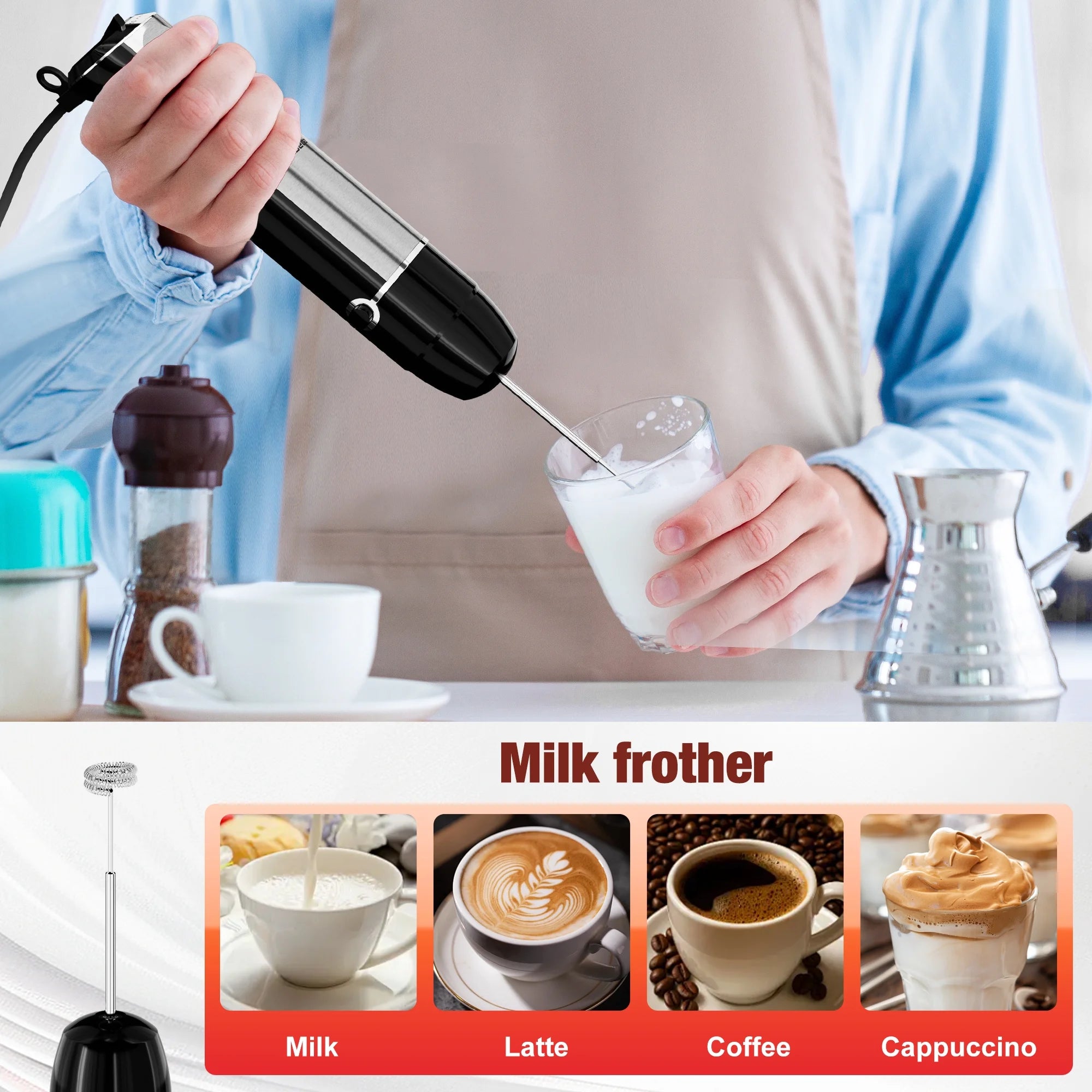 Fatabeta Immersion Blender, 1100W Immersion Blender Handheld with 21 Speeds & Turbo Boost – 3-in-1 Hand Blender for Purees, Baby Food, Milkshakes, Soups & Smoothies