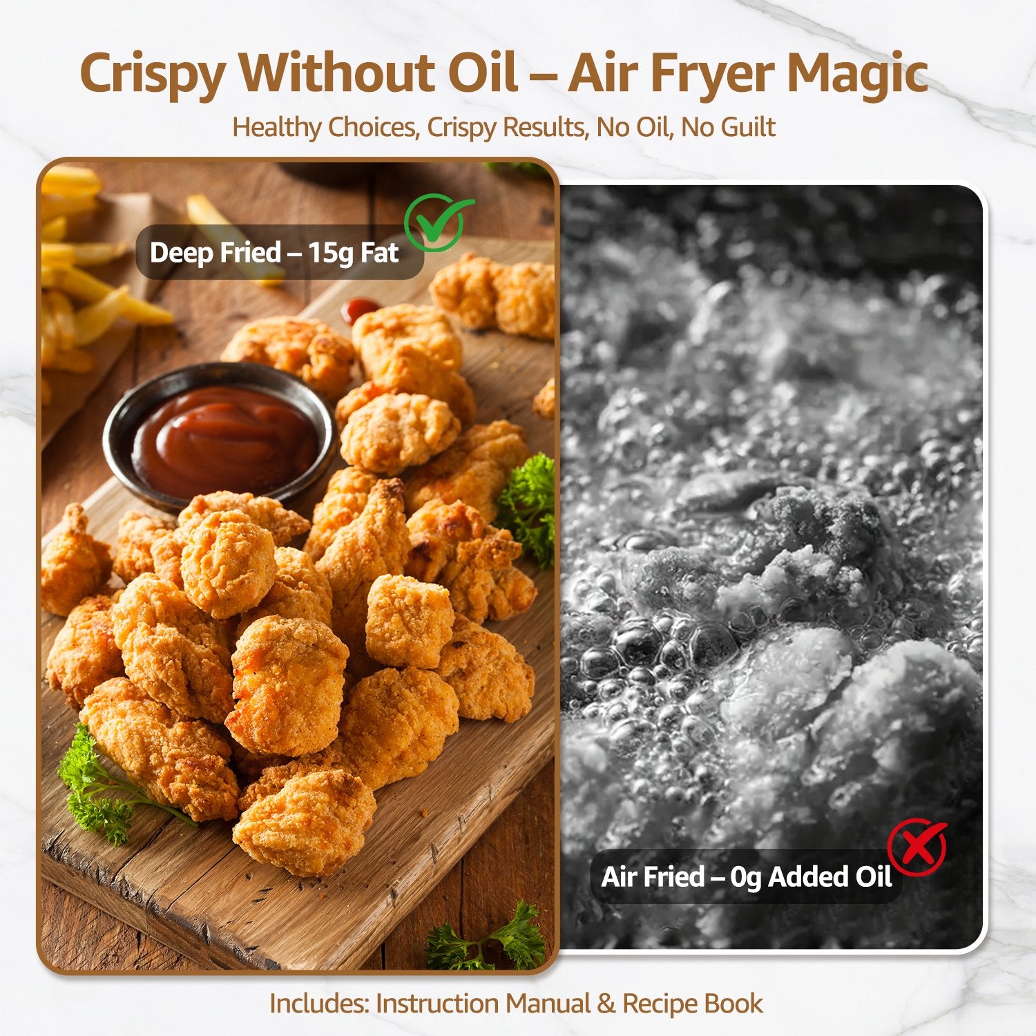 Fatabeta Smart Oven Air Fryer - 14qt, 8-in-1 Countertop Convection Oven, Stainless Steel, Oil-Free, 45 Recipes & Accessories