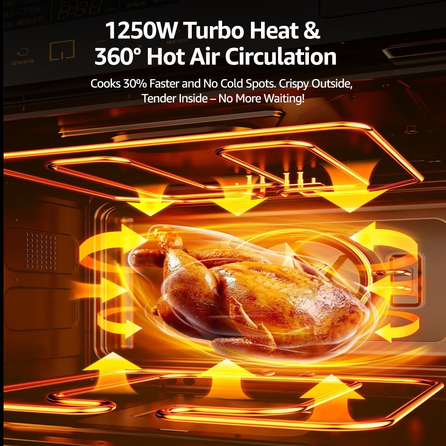 Fatabeta Smart Oven Air Fryer - 14qt, 8-in-1 Countertop Convection Oven, Stainless Steel, Oil-Free, 45 Recipes & Accessories