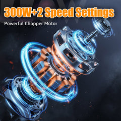 MULISOFT Electric Food Chopper, 2 Speed Food Processor with Bi-Level Blades, Meat Grinders for Vegetable, Onion, Garlic, Salad, Baby Food, Fruit, Nuts, 8 Cup