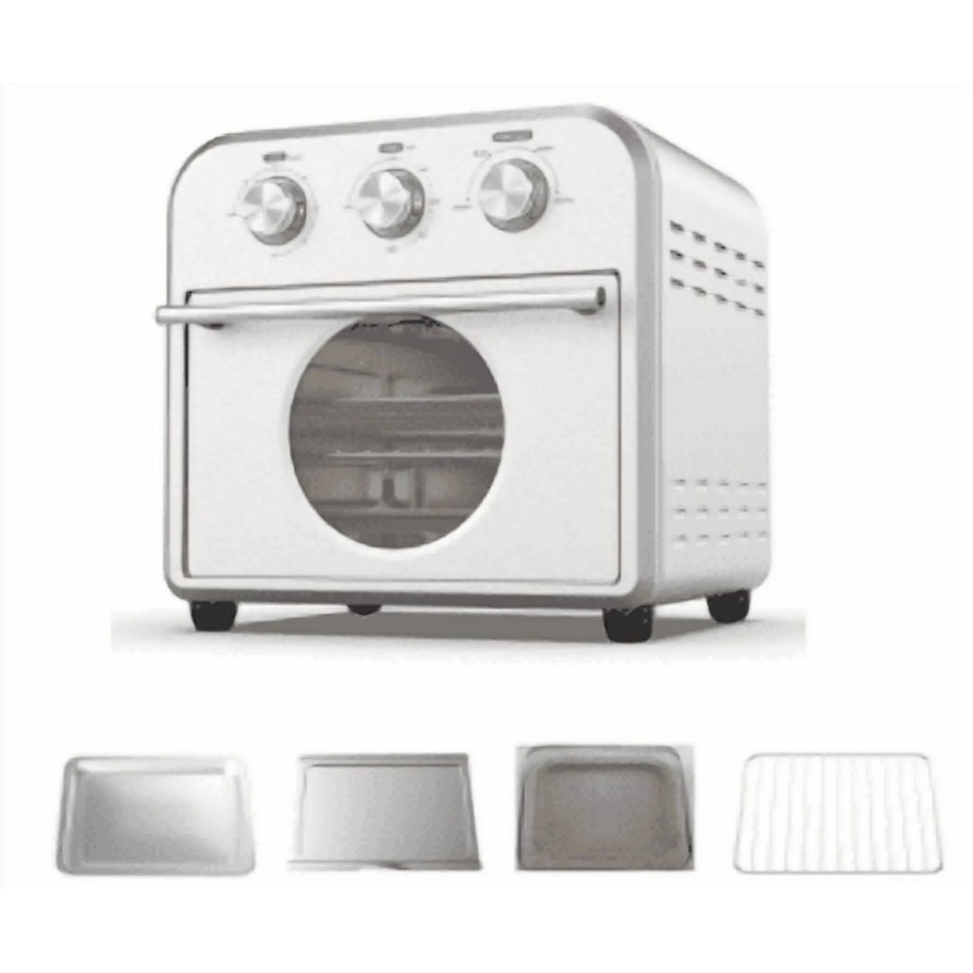 Fatabeta 14QT Air Fryers Ovens, 4-In-1 Toaster Convection Oven, Countertop Oven Toaster With Warm, Broil, Bake, Brushed Stainless Steel Finish