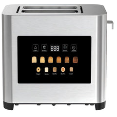 Fatabeta 2 Slice Toaster, with 6 Browning Settings, Removable Easy-to-Clean Crumb Tray, 850W, Silver