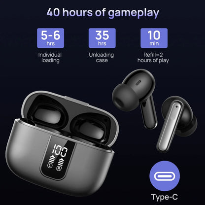 J8 Wireless Touch WaterProof Bluetooth Earbuds - Black