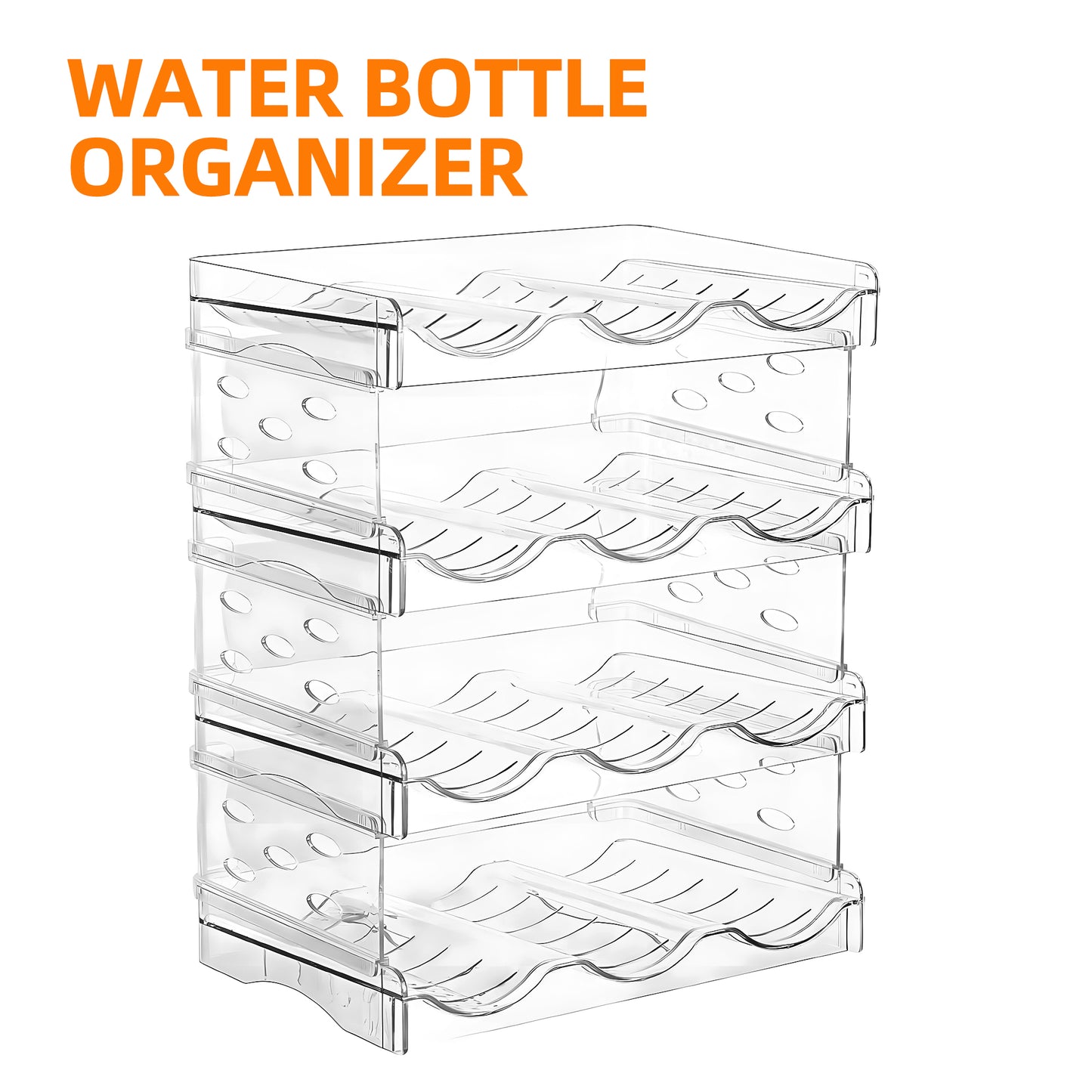 Stackable Water Bottle Organizer for Cabinet 4 Tier