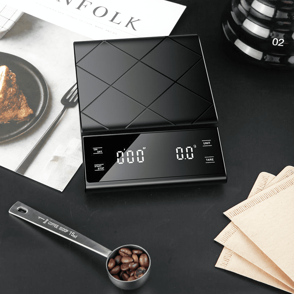 Digital Coffee Scale with Timer 3kg/0.1g-Back