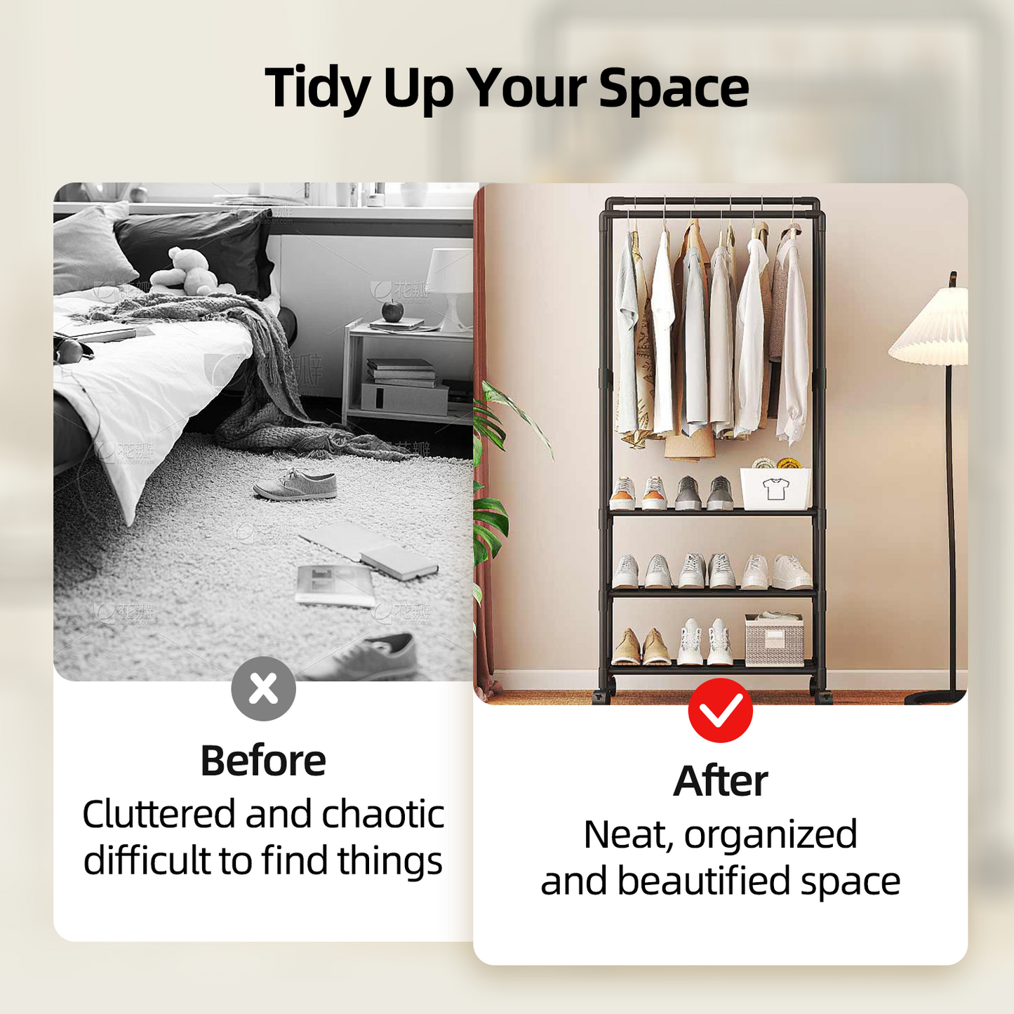 Clothing Racks for Hanging with Storage Bag