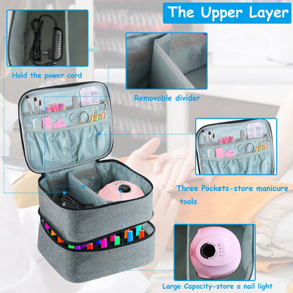 Nail Polish Organizer Case Grey