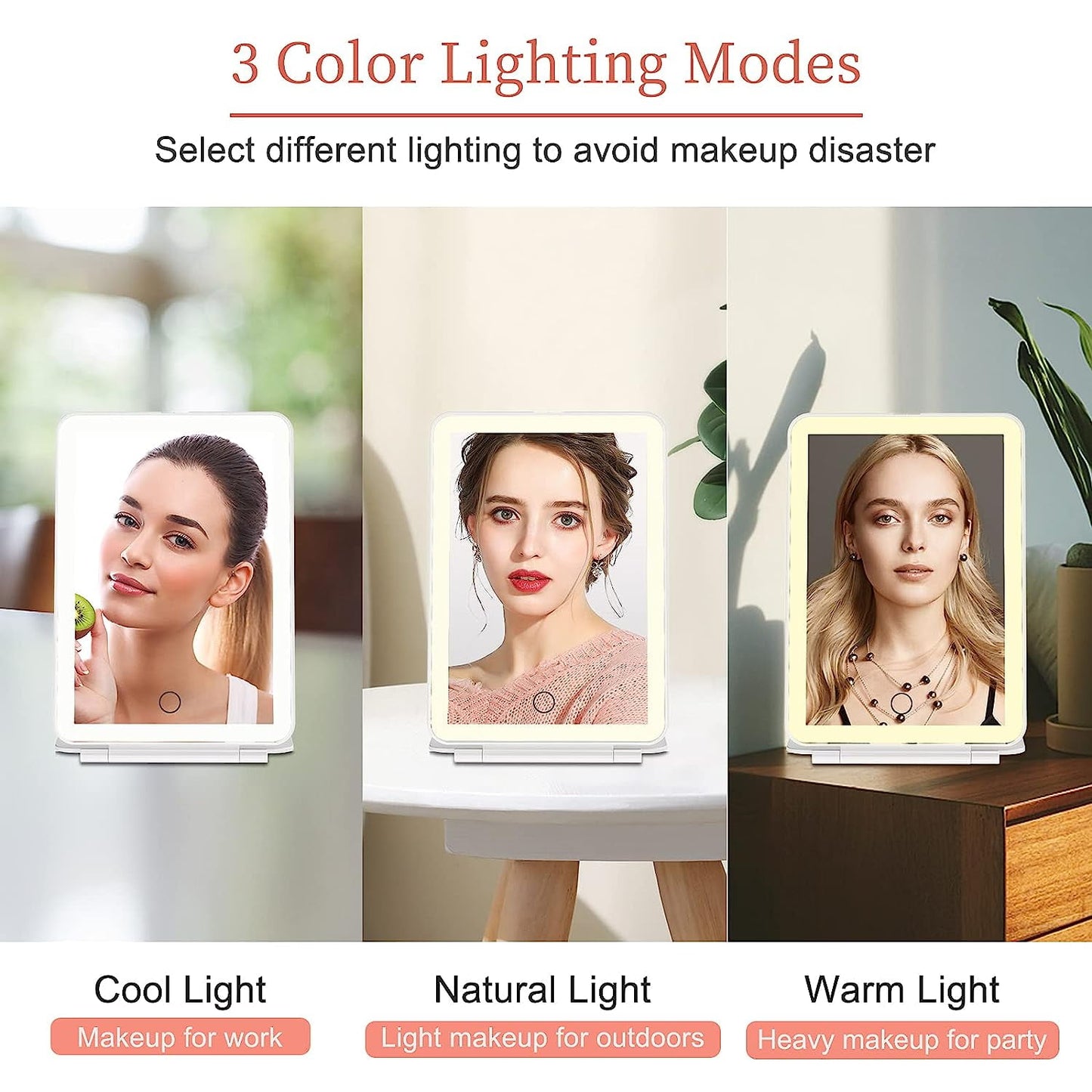 Rechargeable Travel Makeup Mirror