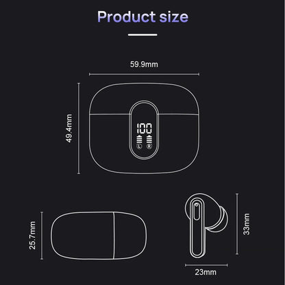 J8 Wireless Touch WaterProof Bluetooth Earbuds - Black