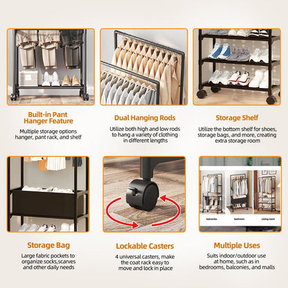 Clothing Racks for Hanging with Storage Bag