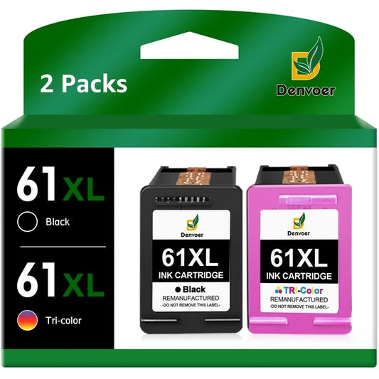 61 Ink Cartridge 61XL Ink for HP Printer (Black, Tri-Color)