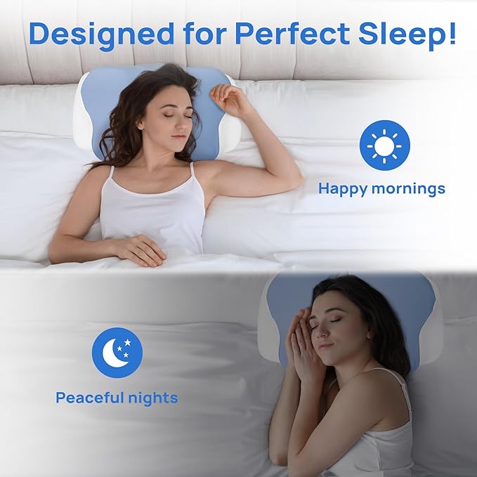 MULISOFT Memory Foam Pillow, Comfortable Pillow, Supportive Neck pillow, Ergonomic side sleeper pillow
