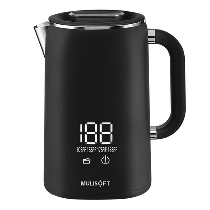 MULISOFT 1500W Fast Boiling Electric Kettle,Teapot With Keep Warm Function, 1.7Liter Hot Water Boiler Heater Pot automatic shut off,Digital Display Temperature Control