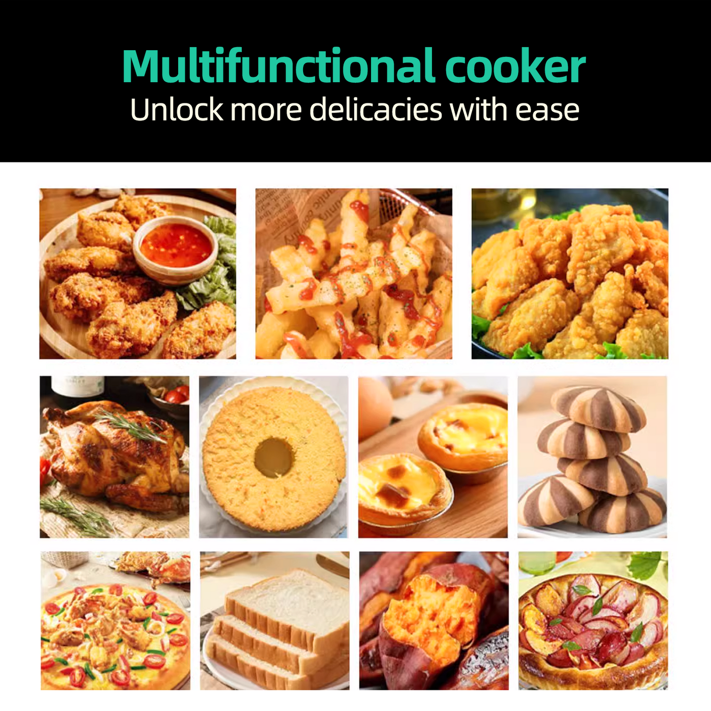 Multifunctional Digital Air Fryer-Green