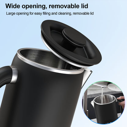 MULISOFT 1500W Fast Boiling Electric Kettle,Teapot With Keep Warm Function, 1.7Liter Hot Water Boiler Heater Pot automatic shut off,Digital Display Temperature Control