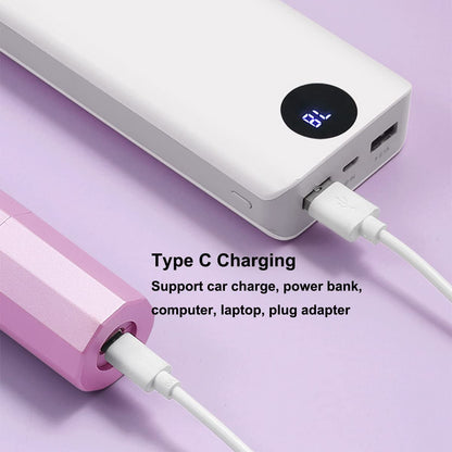 Portable Cordless Hair Straightening Brush Blue Pink