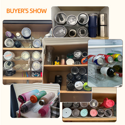 Stackable Water Bottle Organizer for Cabinet 4 Tier