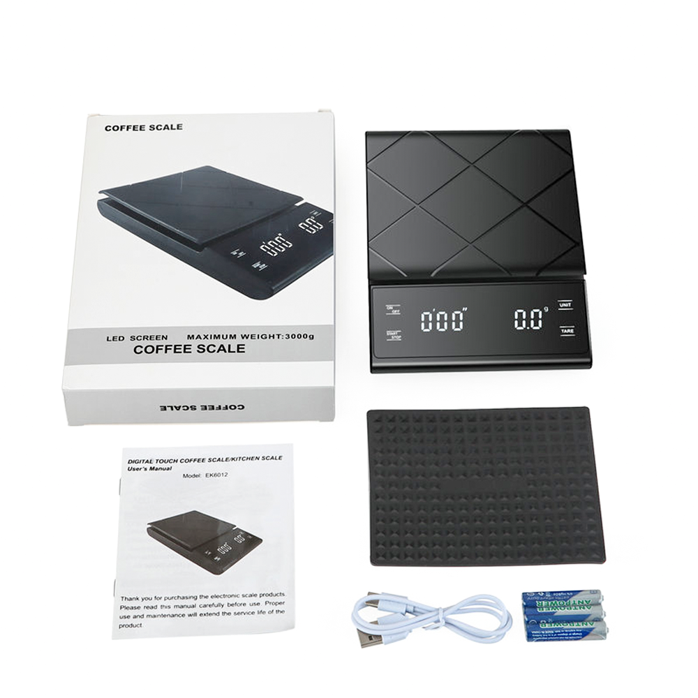 Digital Coffee Scale with Timer 3kg/0.1g-Back