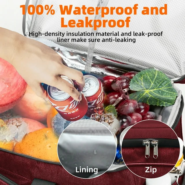 Cooler Bag 40-Can(28L),Wine Red