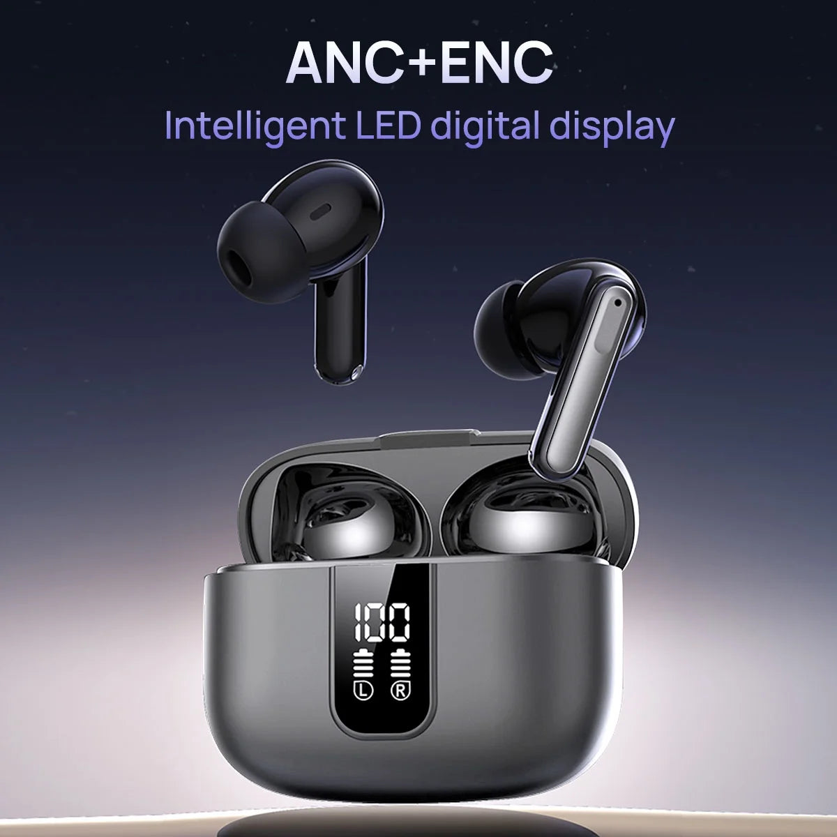 J8 Wireless Touch WaterProof Bluetooth Earbuds - Black