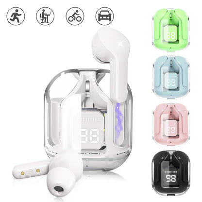 CMYBabee Wireless Earbuds, Bluetooth Headphones with Noise Cancelling and LED Power Display - IPX7 Waterproof, Built-in Mic, Compatible with Iphone & Android, Charging Case, White