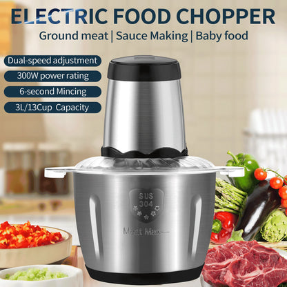 MULISOFT Food Processors, Electric Food Chopper with 300W Motor, Meat Grinder for Meat, Nuts, New