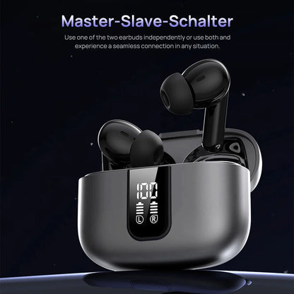 J8 Wireless Touch WaterProof Bluetooth Earbuds - Black