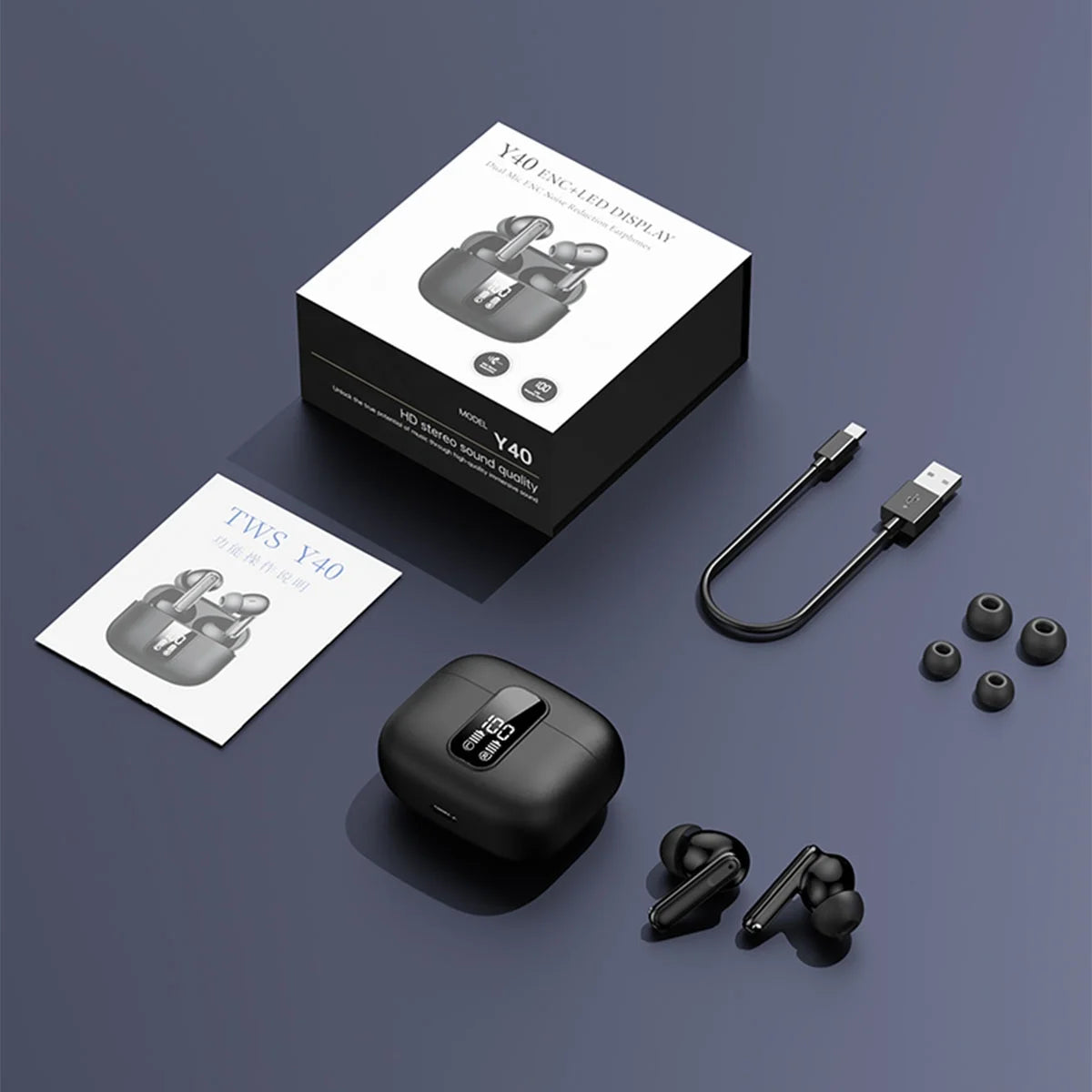 J8 Wireless Touch WaterProof Bluetooth Earbuds - White