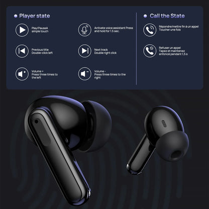 J8 Wireless Touch WaterProof Bluetooth Earbuds - White