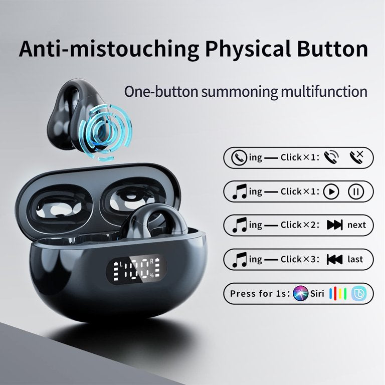 Wireless Earbuds Bluetooth -5.2 Open -Black