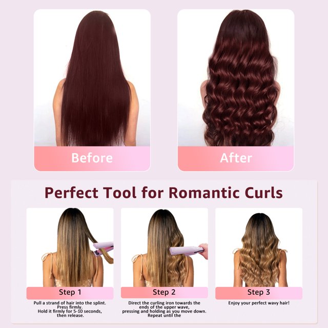 Hair Waver Iron, Natural Beach Waver Wand,Purple