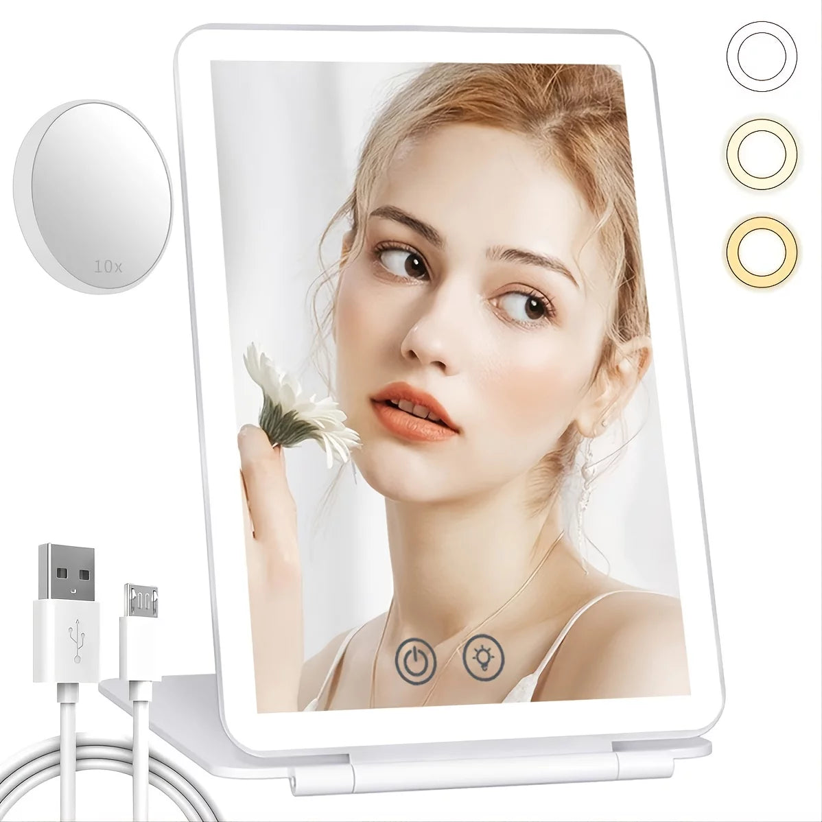 Rechargeable Travel Makeup Mirror